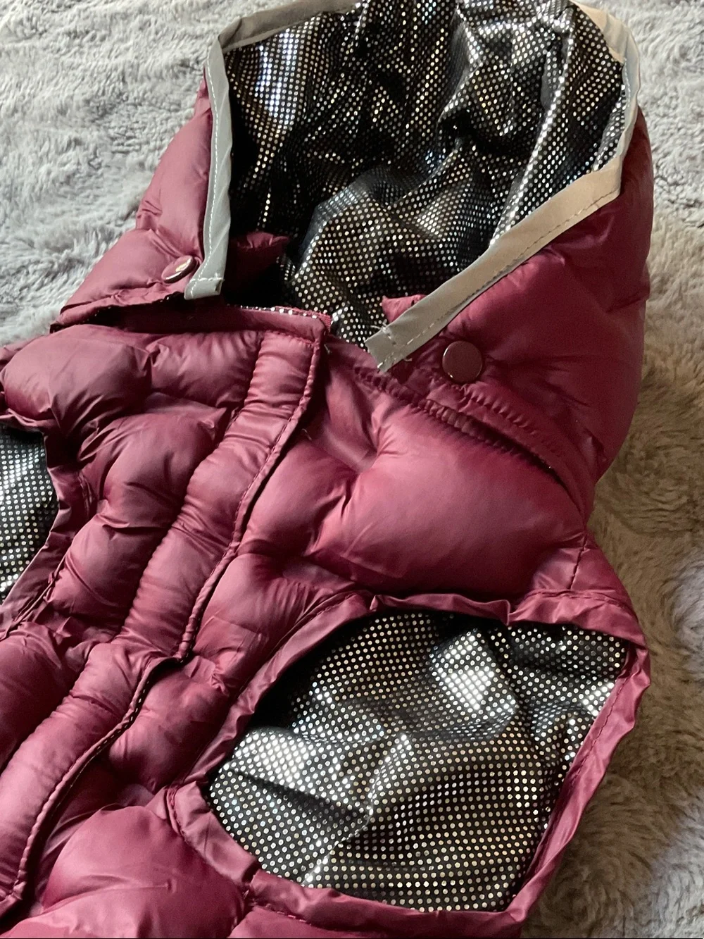 Quilted Dog Puffer Jacket with Hood NWOT